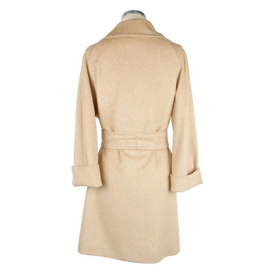 Made in Italy Beige Wool Women Coat WOMAN COATS & JACKETS Made in Italy