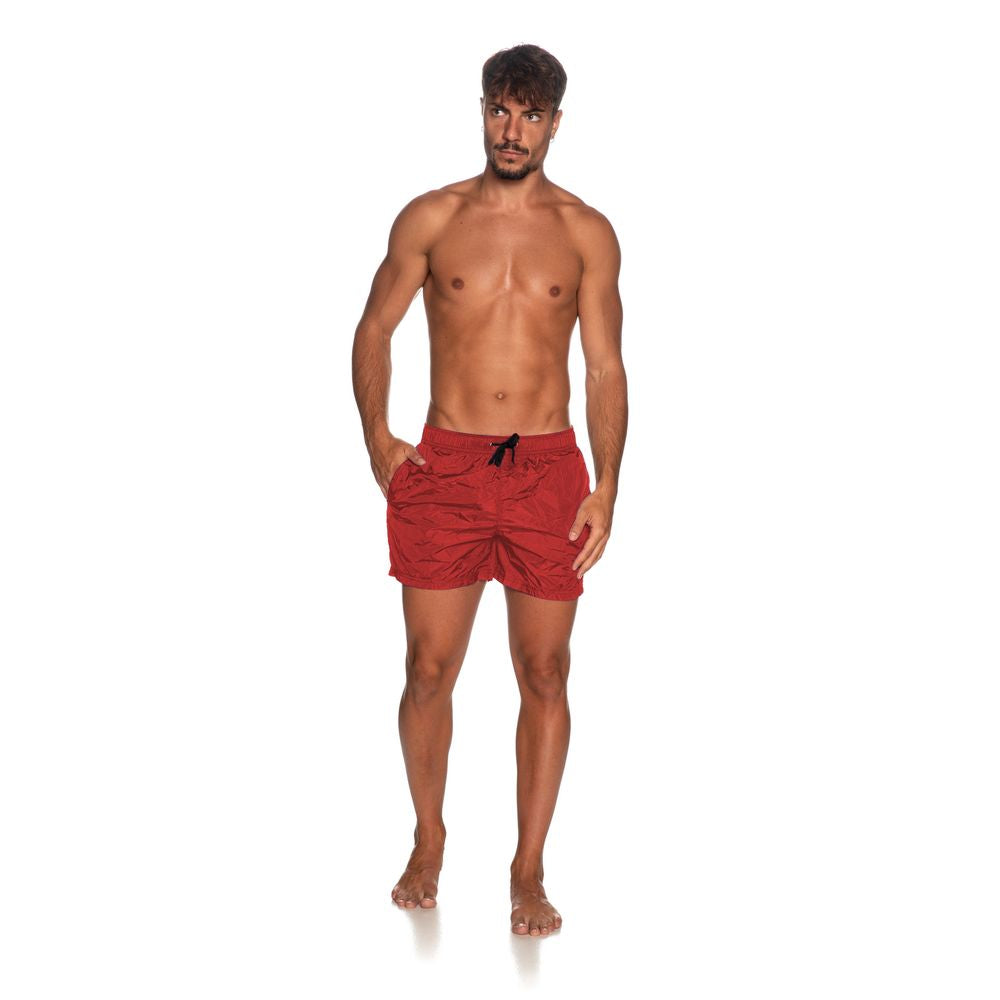 Refrigiwear Red Nylon Men Swimsuit Refrigiwear