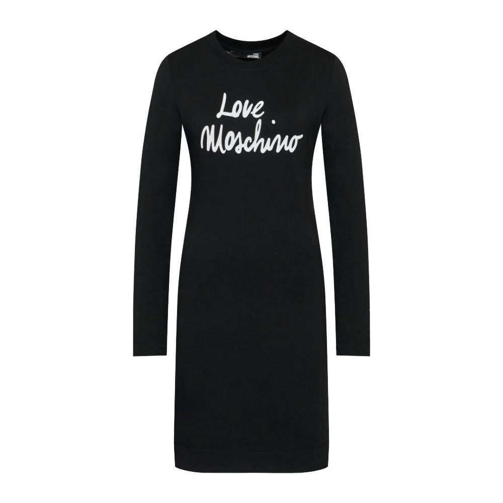 Love Moschino Chic Embossed Logo Cotton Blend Dress Love Moschino