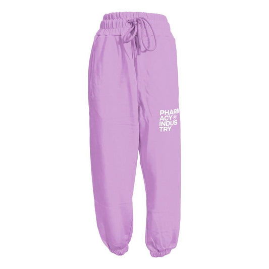 Pharmacy Industry Chic Purple Cotton Sweatpants with Logo Pharmacy Industry