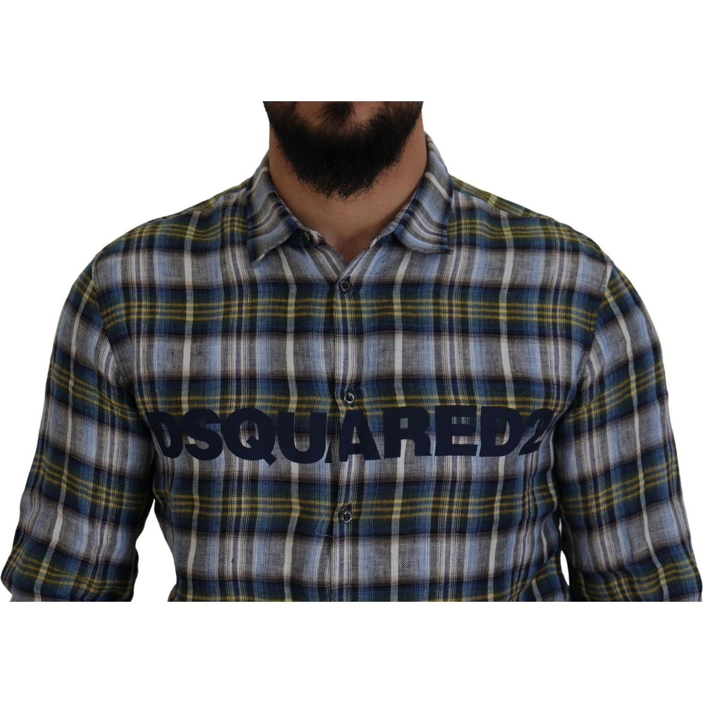 Dsquared² Multicolor Checkered Casual Men Long Sleeves Shirt Dsquared²