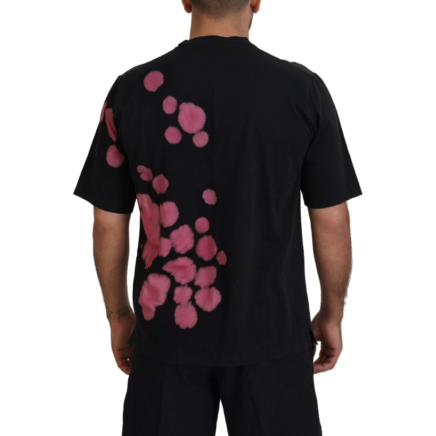 Dsquared² Black Pink Cotton Short Sleeves Crewneck T-shirt