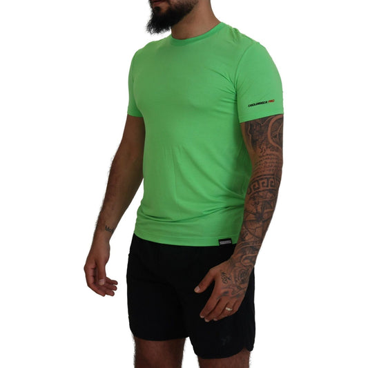 Dsquared² Green Modal Short Sleeves Crewneck T-shirt Dsquared²