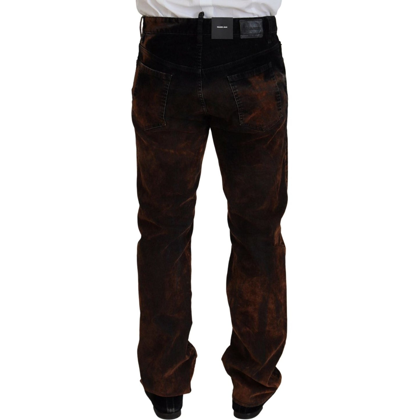 Dsquared² Brown Washed Cotton Straight Fit Casual Denim Jeans Dsquared²