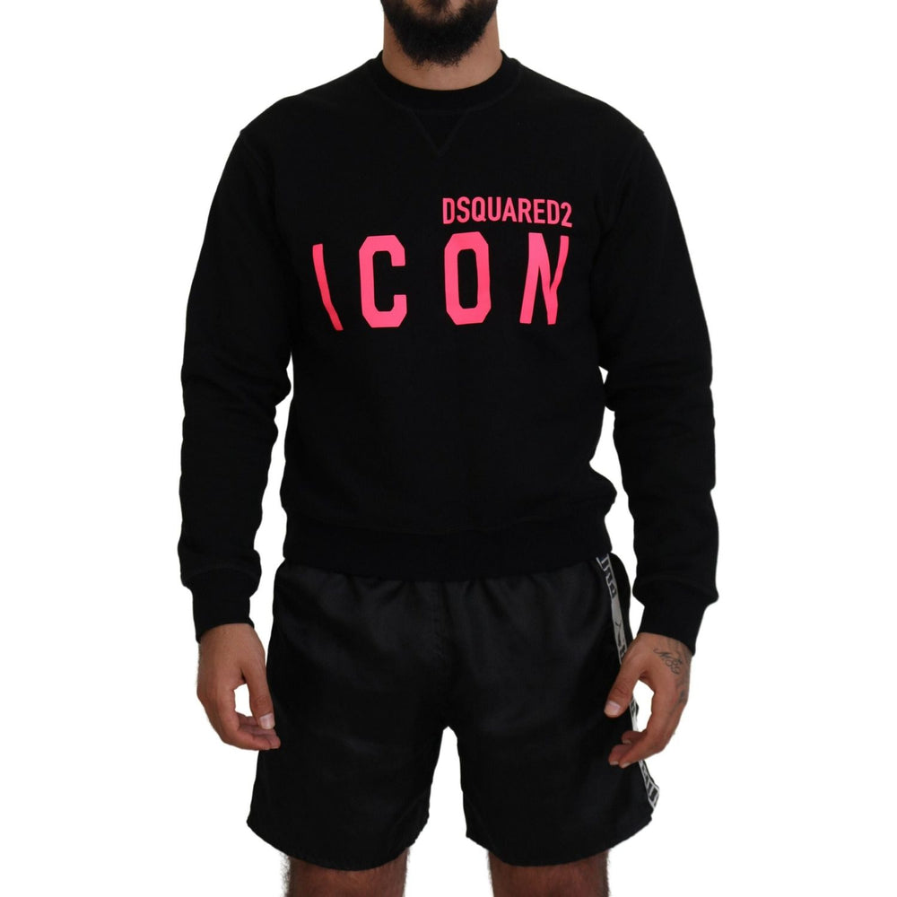 Dsquared² Black Printed Long Sleeves Pullover Sweater Dsquared² Black
