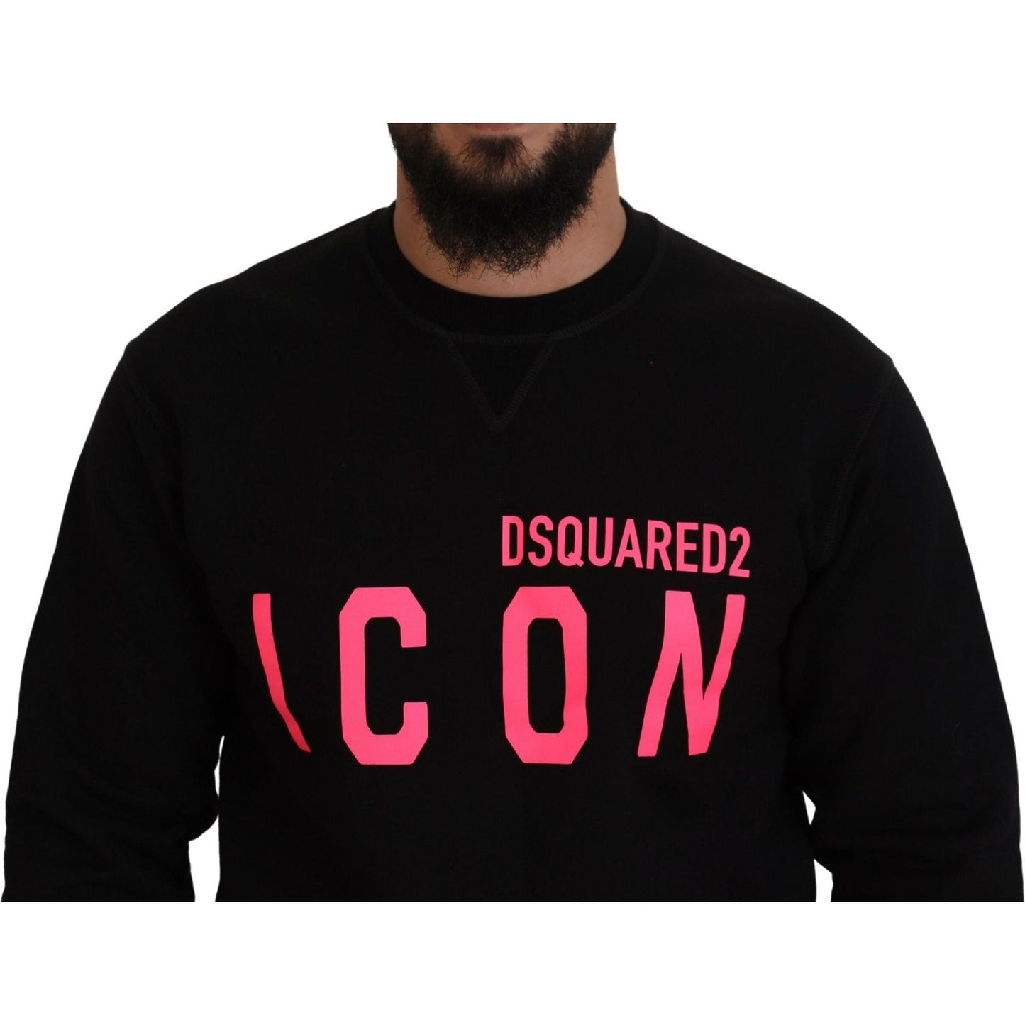 Dsquared² Black Printed Long Sleeves Pullover Sweater Dsquared²