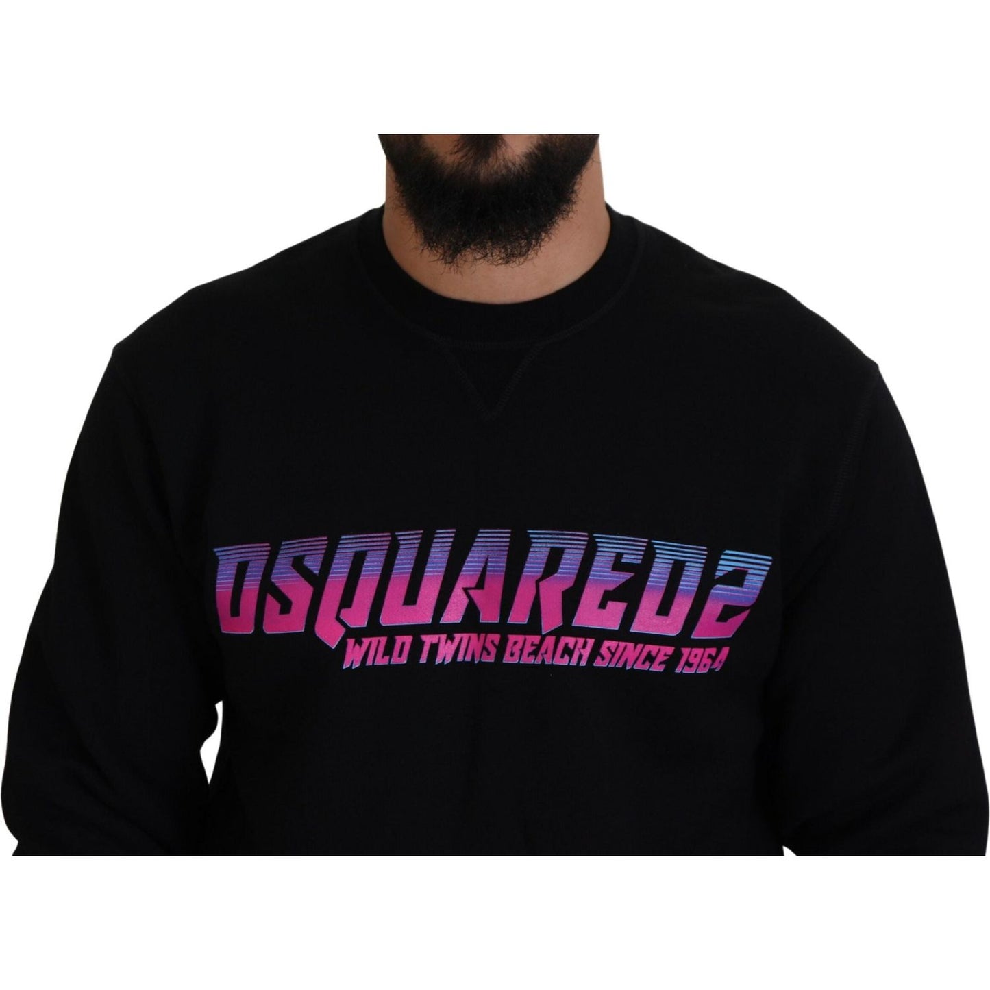 Dsquared² Black Logo Print Long Sleeves Men Pullover Sweater Dsquared²