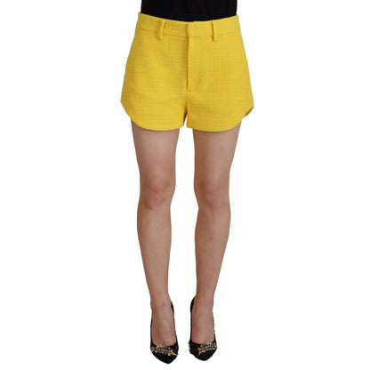 Dsquared² Yellow Peak Double Breasted Suit Blazer Short Set