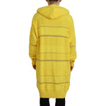 Dsquared² Yellow Cotton Knitted Hooded Pullover Sweater Dsquared² Goldenrod