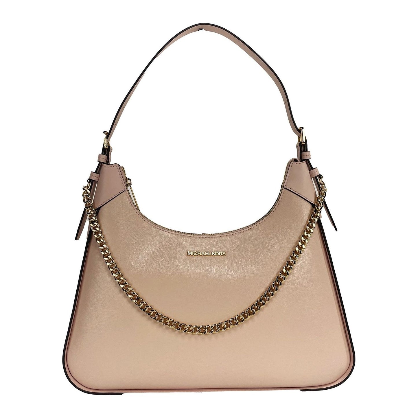 Michael Kors Wilma Large Smooth Leather Chain Shoulder Bag Purse Powder Blush Michael Kors