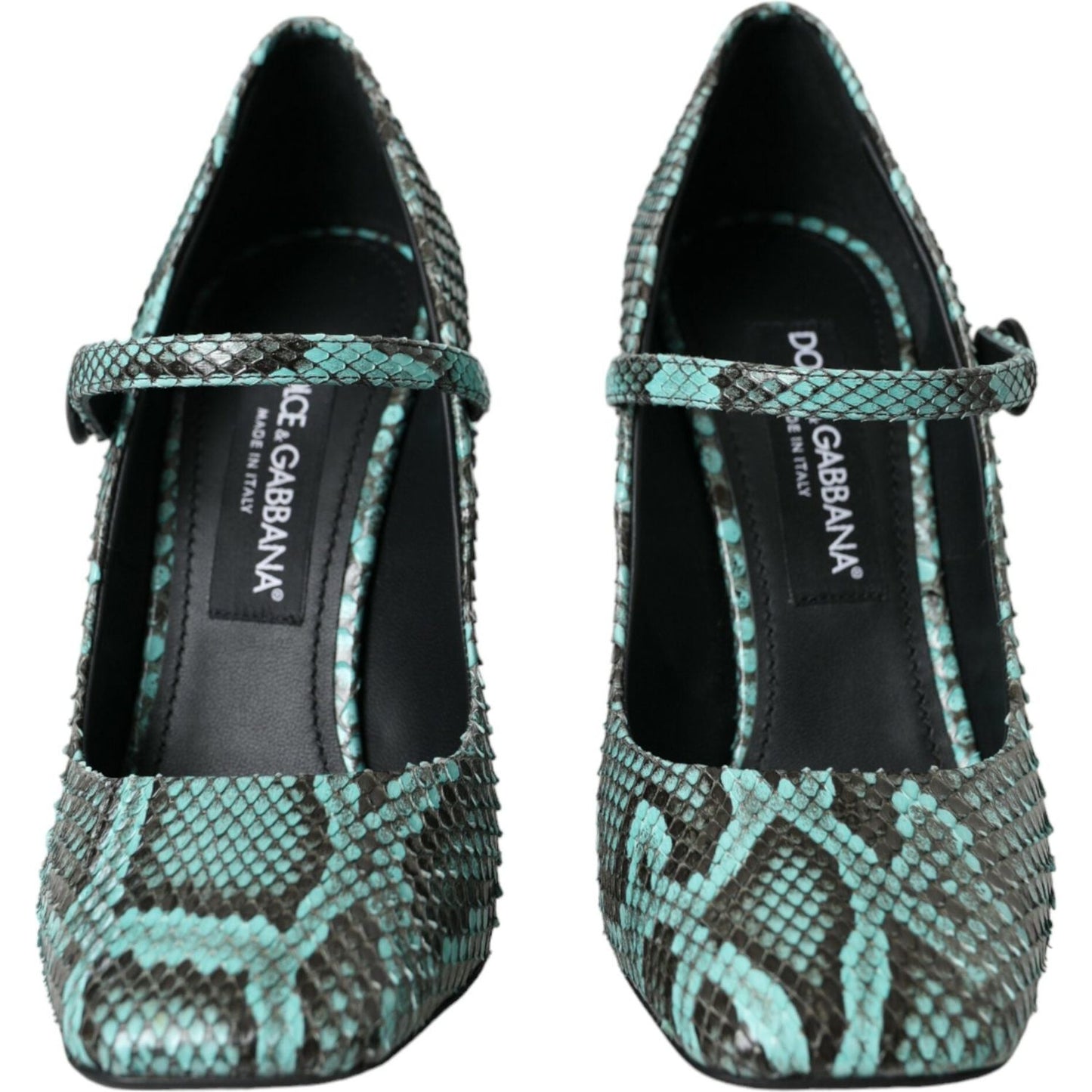 Dolce & Gabbana Aqua Python Leather Mary Jane Pumps Shoes Dolce & Gabbana