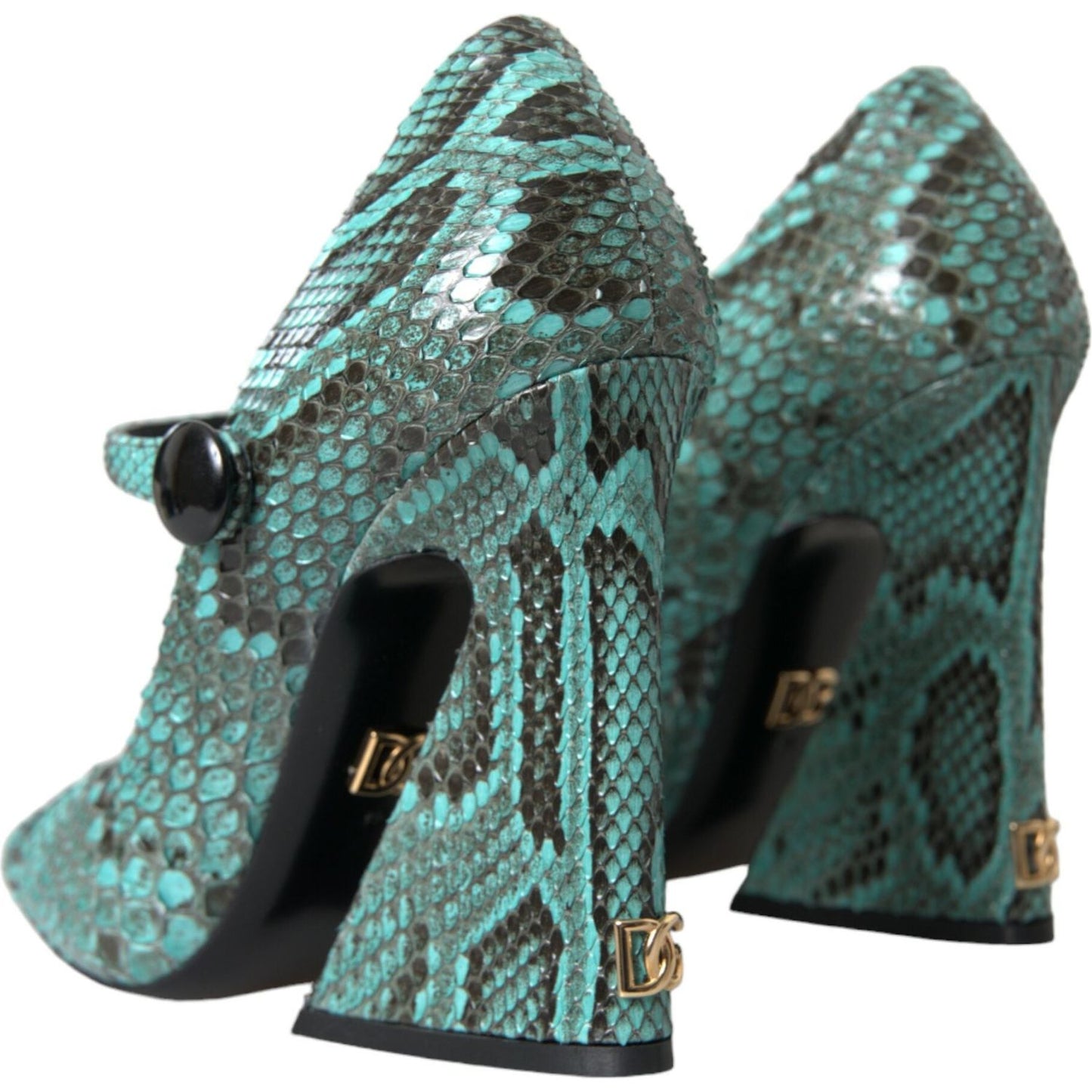 Dolce & Gabbana Aqua Python Leather Mary Jane Pumps Shoes Dolce & Gabbana