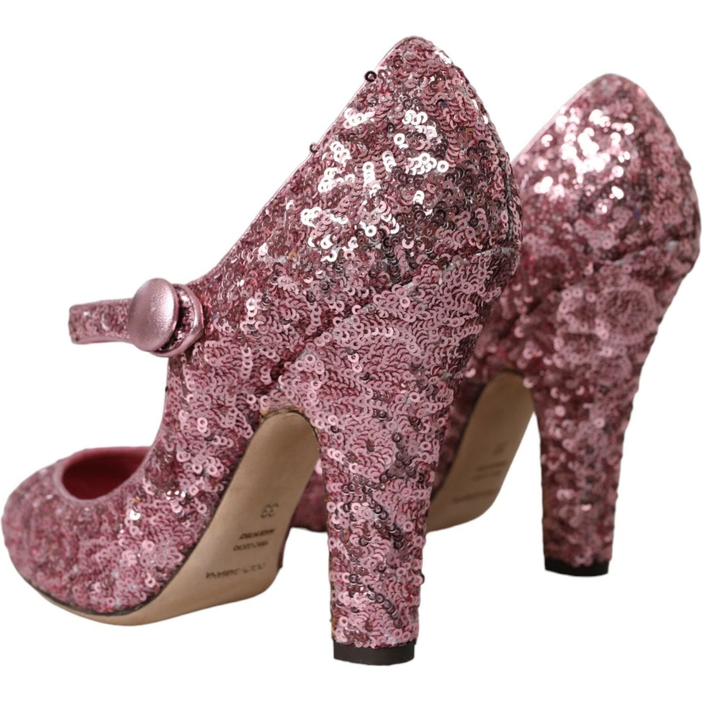 Dolce & Gabbana Pink Sequin Mary Jane Pumps High Heels Shoes Dolce & Gabbana