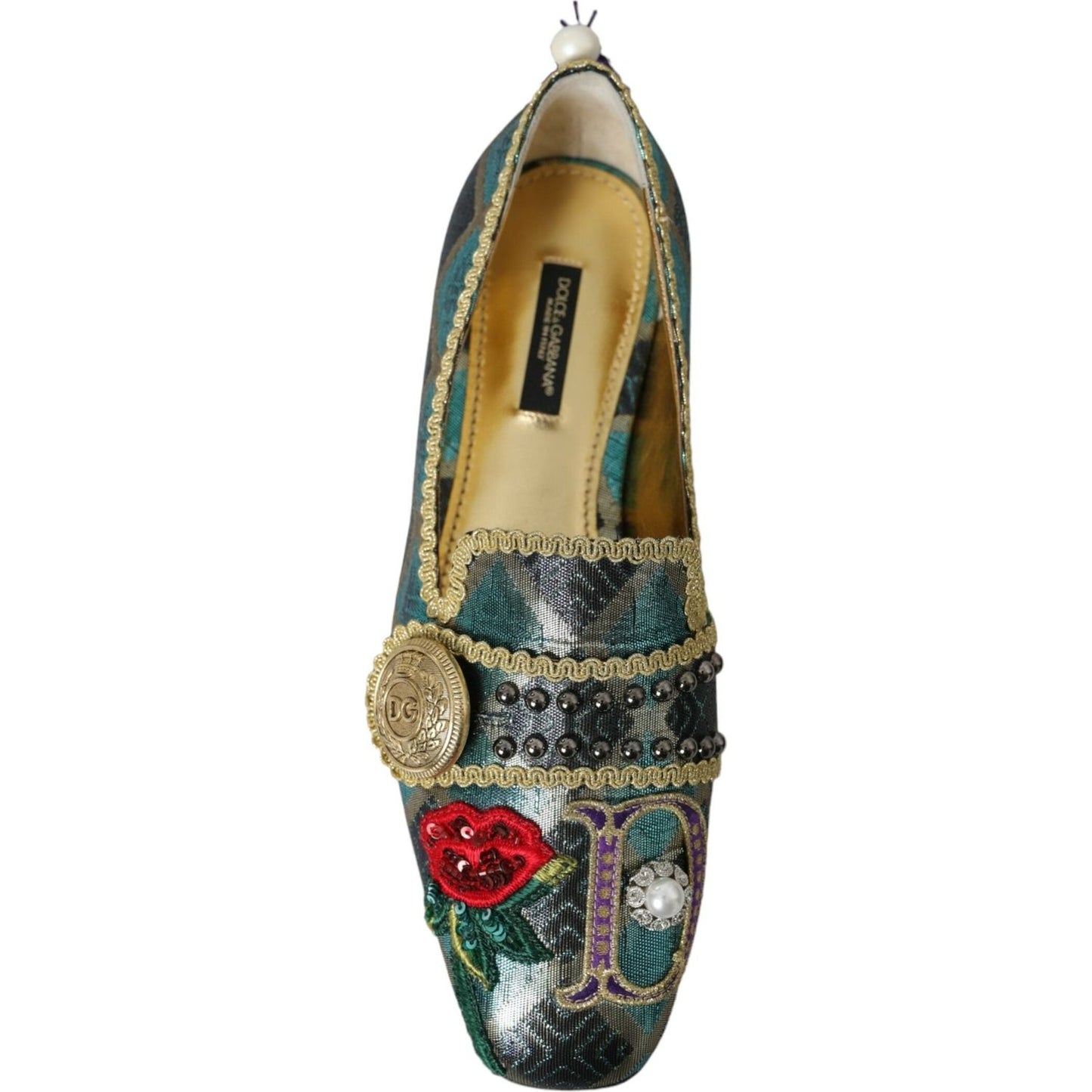 Dolce & Gabbana Multicolor Jacquard Embellished Loafers Shoes Dolce & Gabbana