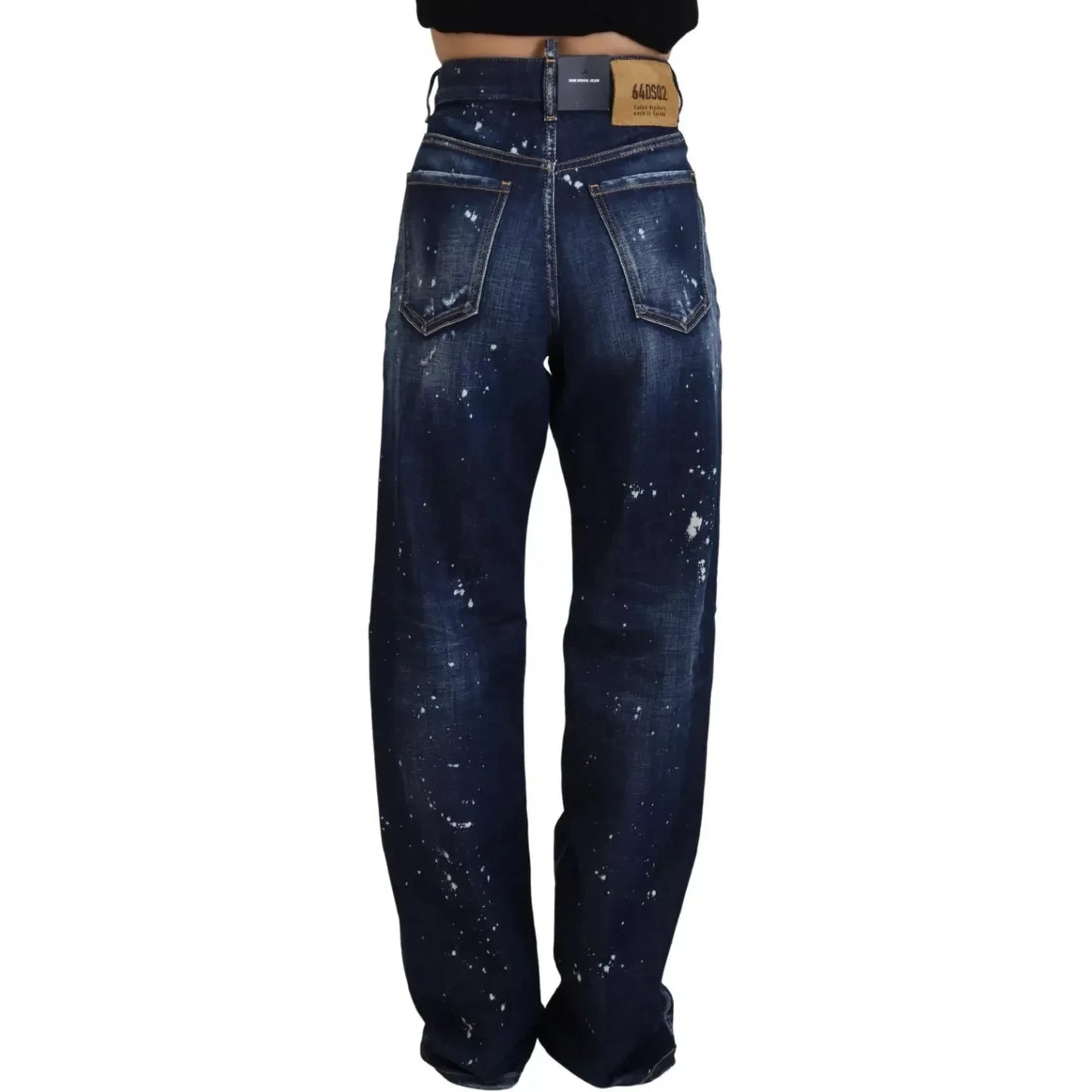 Dsquared² Blue High Waist Tattered Denim Jeans San Diego Dsquared²