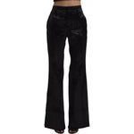 Dsquared² Black Viscose Super Flare High Waist Pants Dsquared² Black
