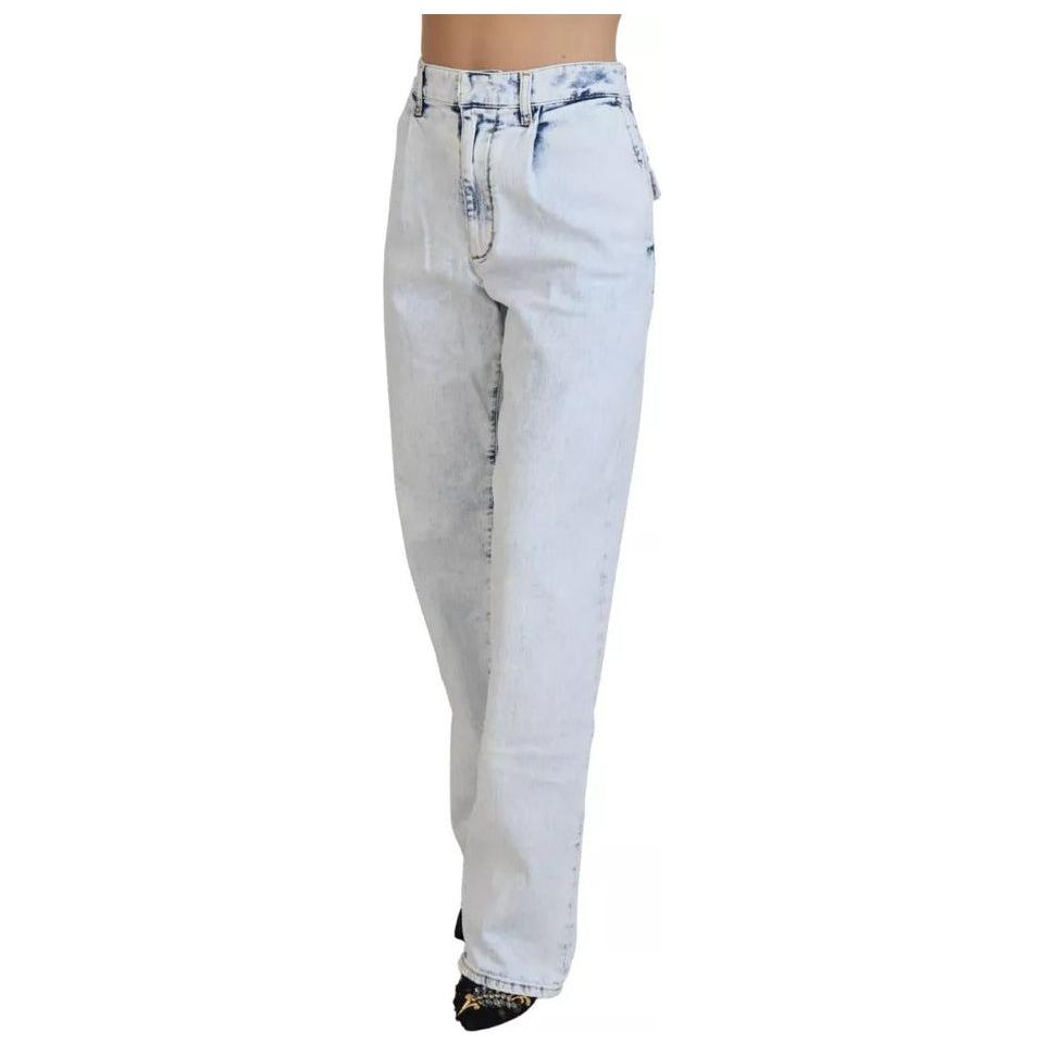 Dsquared² Light Blue Cotton High Waist Straight Denim Jeans Dsquared²