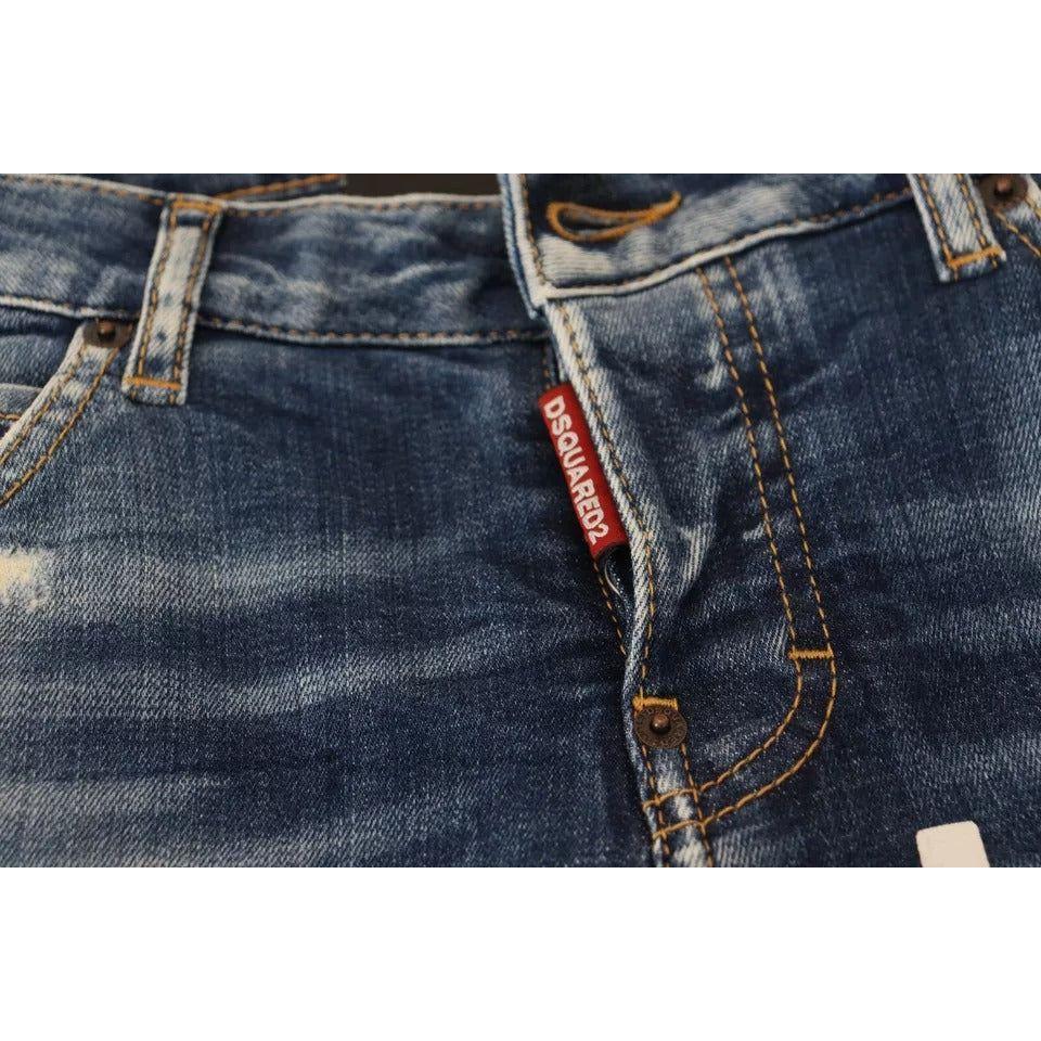 Dsquared² Blue Icon Low Waist Cropped Cool Girl Denim Jeans Dsquared²