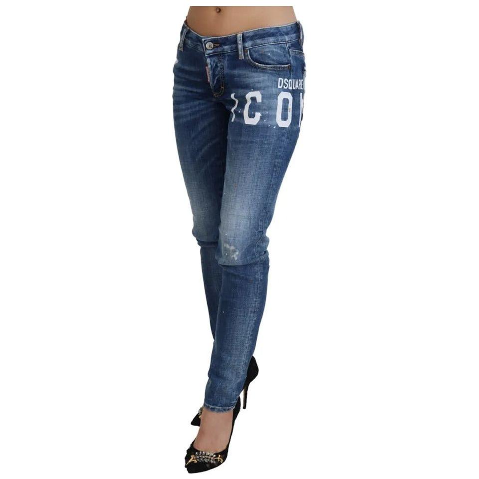 Dsquared² Blue Icon Low Waist Skinny Jennifer Denim Jeans Dsquared²