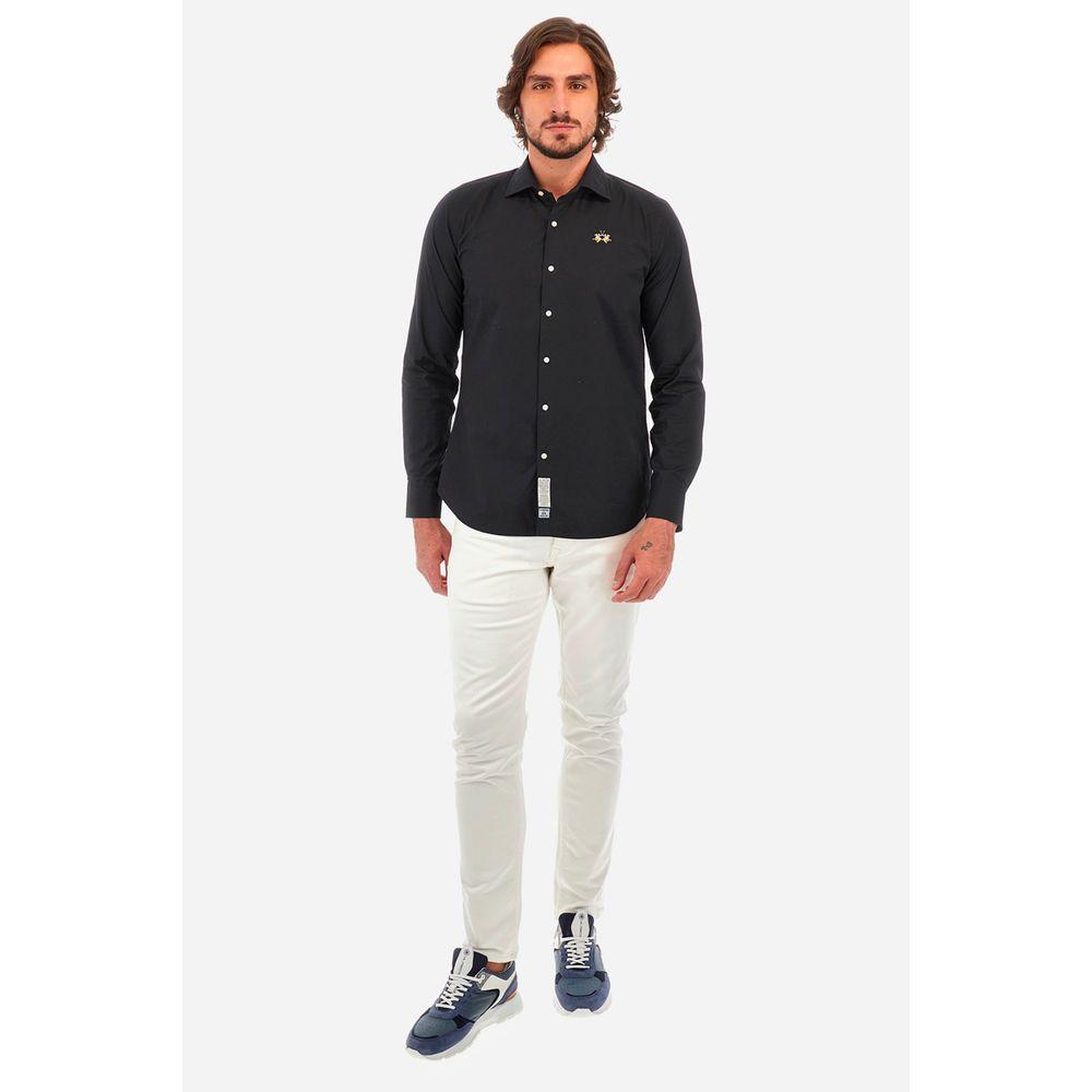 La Martina Blue Cotton Shirt La Martina