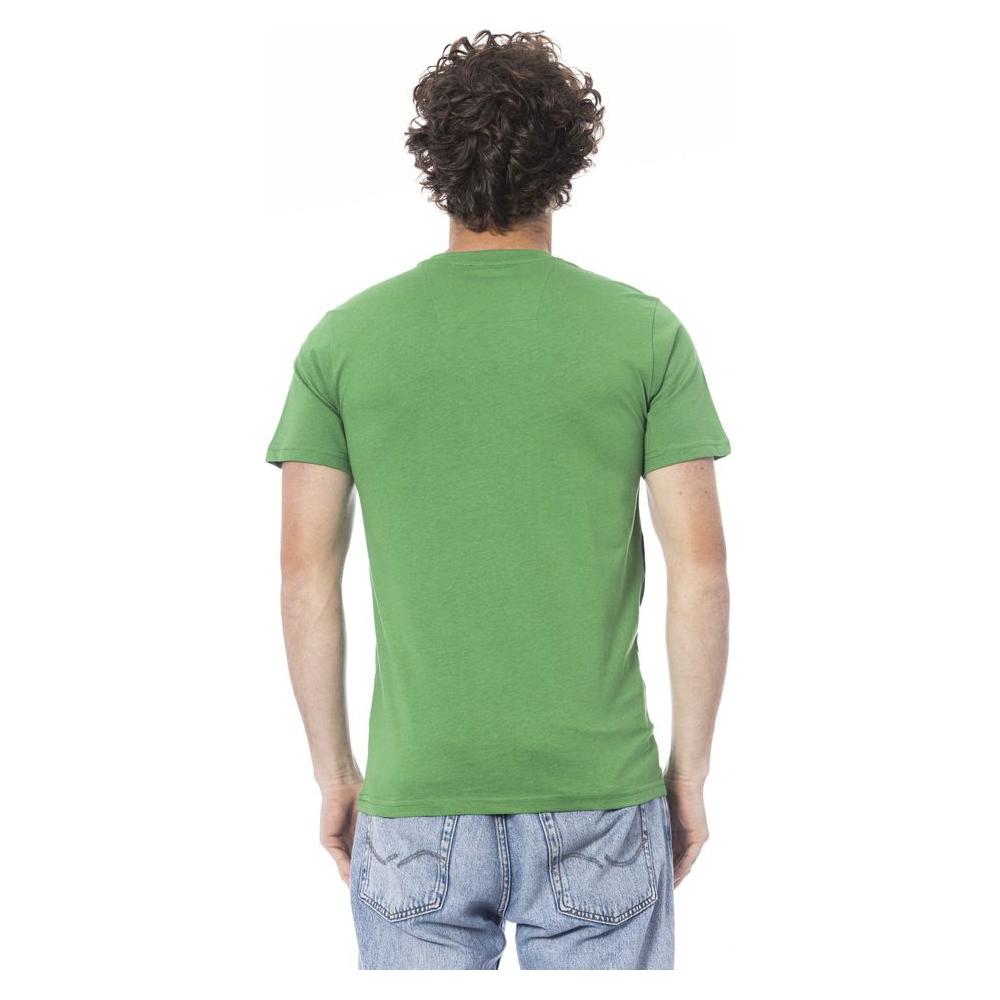 Cavalli Class Green Cotton Men T-Shirt Cavalli Class