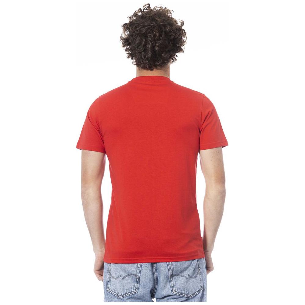 Cavalli Class Red Cotton Men T-Shirt Cavalli Class