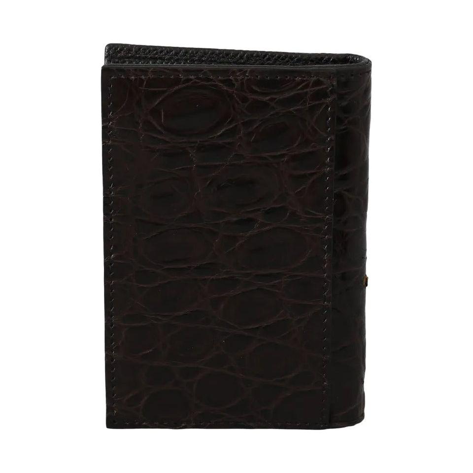 Dolce & Gabbana Brown 100% Caiman Mens Cardholder Case Cover Wallet Dolce & Gabbana