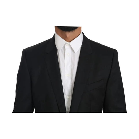 Dolce & Gabbana Black Slim Jacket Coat MARTINI Blazer Dolce & Gabbana