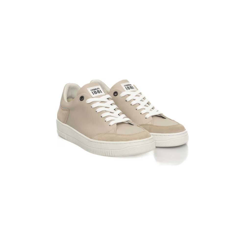Cerruti 1881 Beige Cowhide Women Platform Sneaker