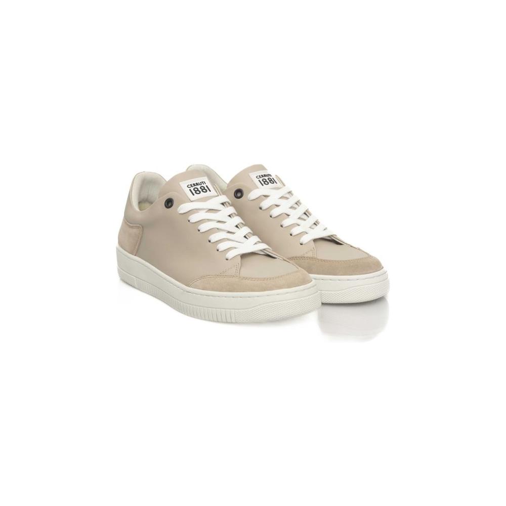 Cerruti 1881 Beige Leather Women Sneaker Cerruti 1881