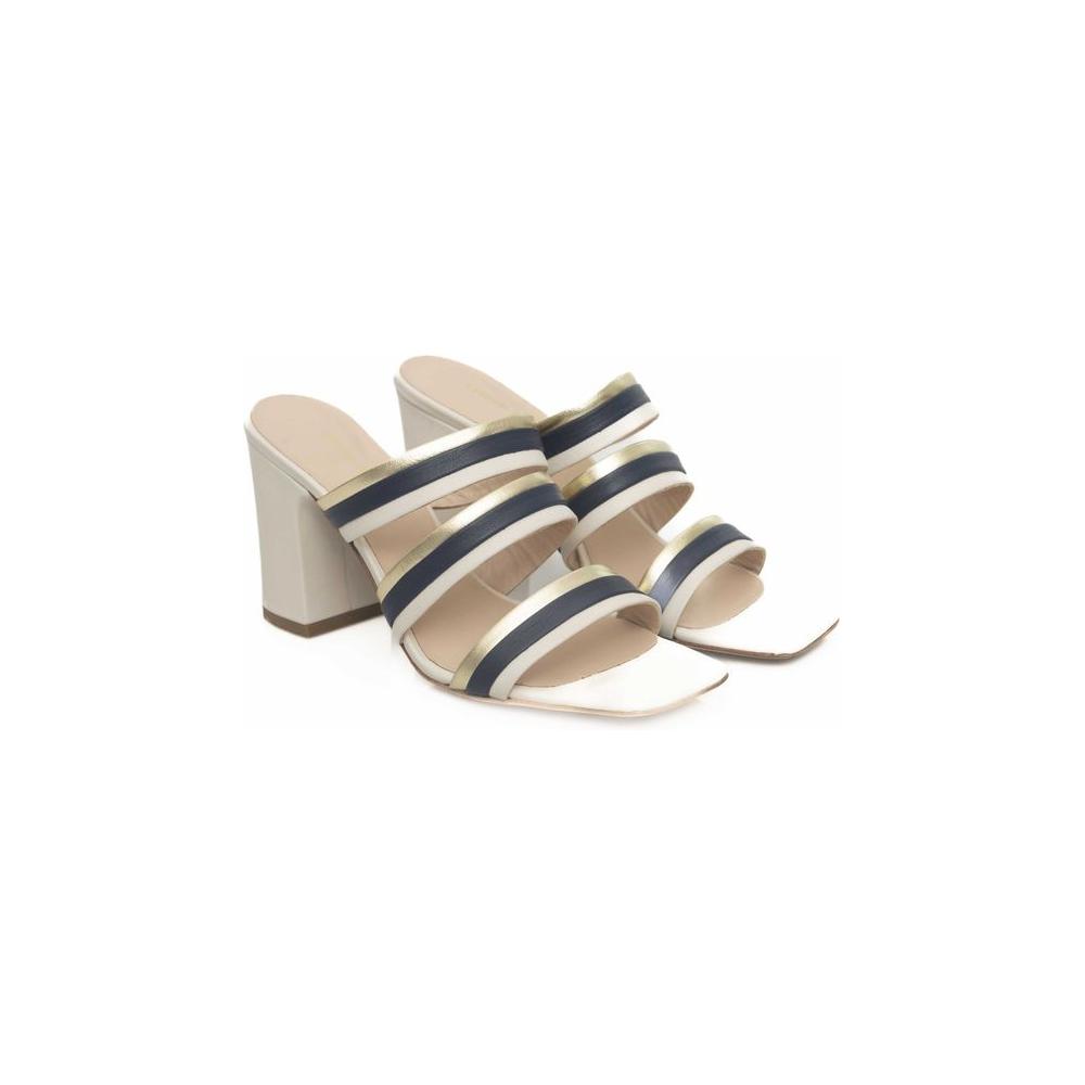 Cerruti 1881 White Goat Leather Women Sandal Cerruti 1881