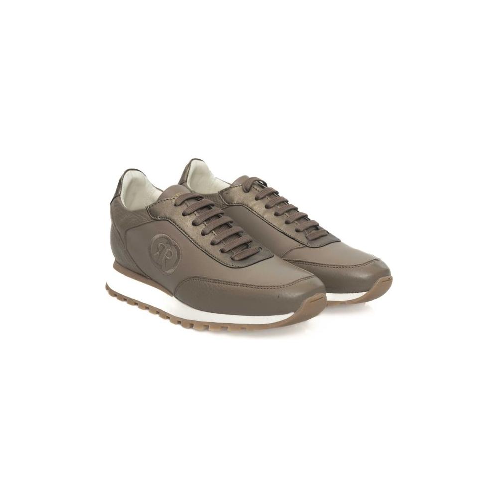 Cerruti 1881 Beige Leather Women Sneaker Cerruti 1881