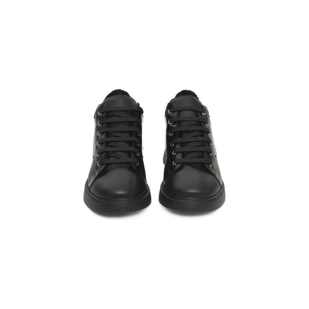 Cerruti 1881 Black Leather Women Sneaker
