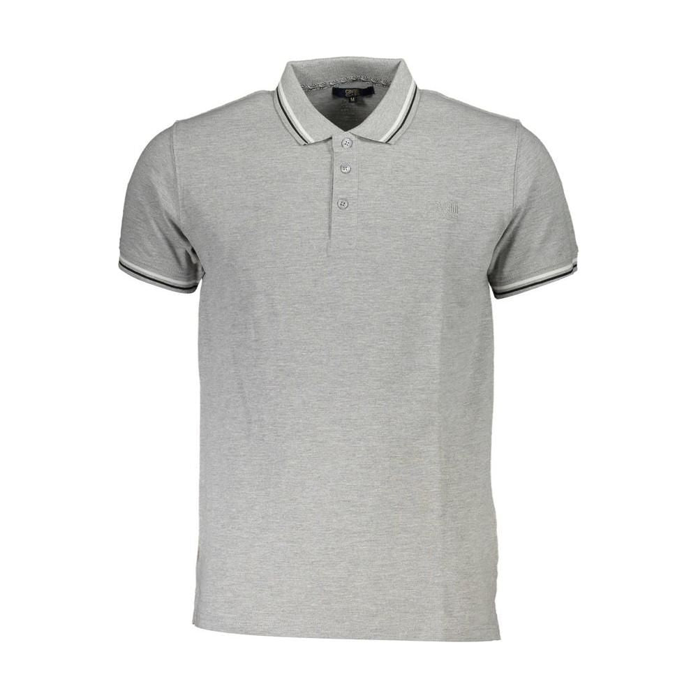 Cavalli Class Gray Cotton Polo Shirt Cavalli Class