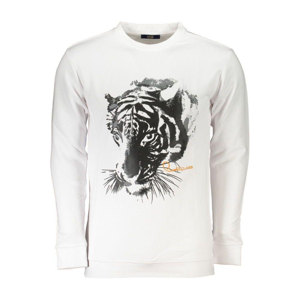 Cavalli Class White Cotton Sweater Cavalli Class