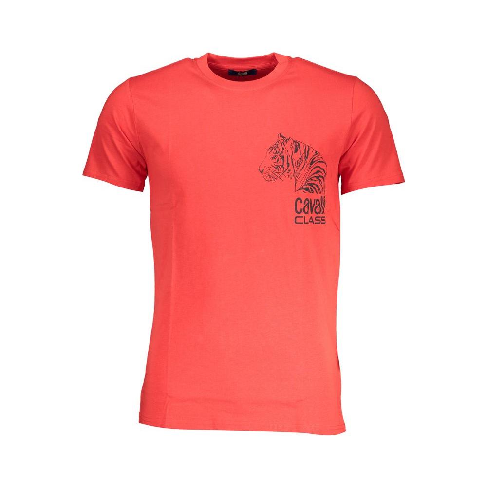 Cavalli Class Red Cotton T-Shirt Cavalli Class