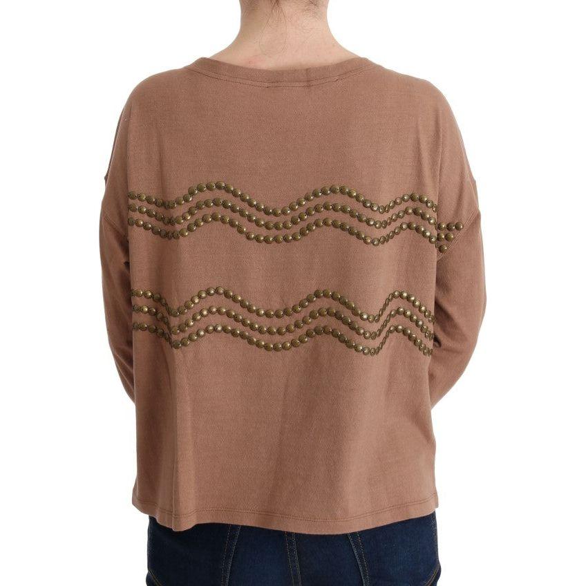 John Galliano Chic Brown Crewneck Cotton Sweater John Galliano