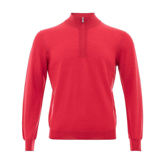 Gran Sasso Elegant Crimson Wool T-Shirt for Men Gran Sasso