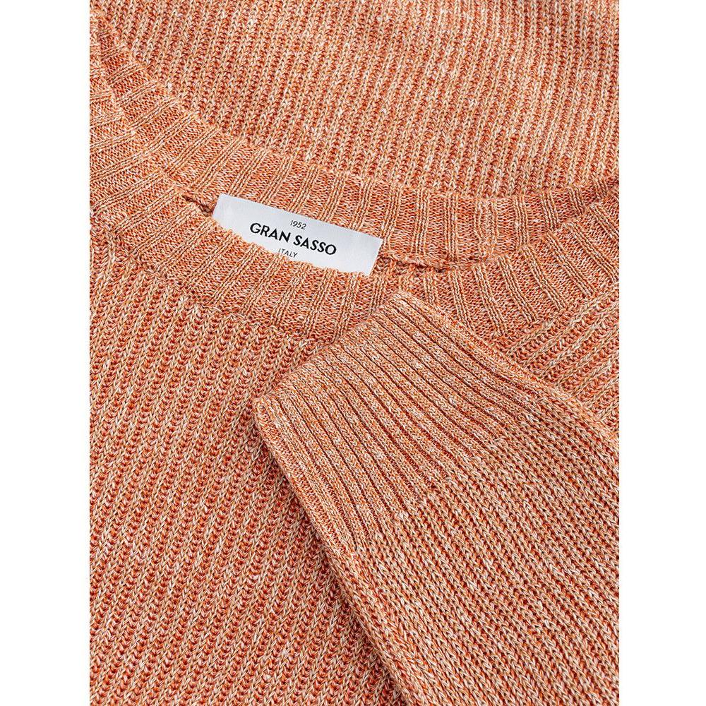 Gran Sasso Orange Linen-Cotton Blend Sweater Gran Sasso