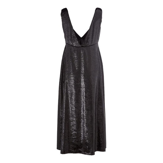 Lardini Elegant Polyester Black Dress Lardini