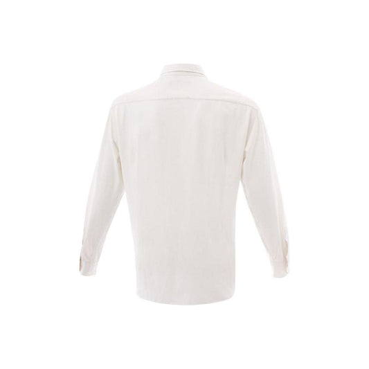 Lardini Elegant White Cotton Men's Shirt Lardini