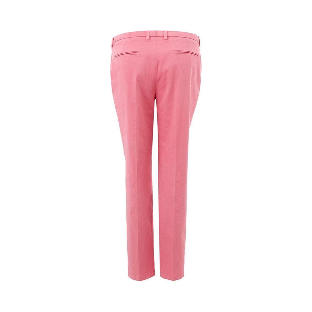 Lardini Elegant Cotton Pink Trousers for Sophisticated Style