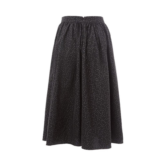 Lardini Elegant Black Polyethylene Midi Skirt Lardini