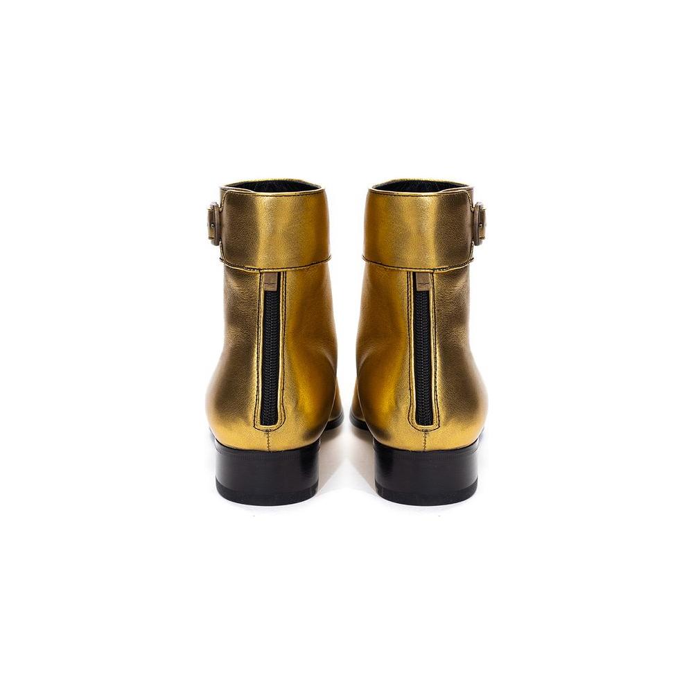 Saint Laurent Gold Leather Boot Saint Laurent