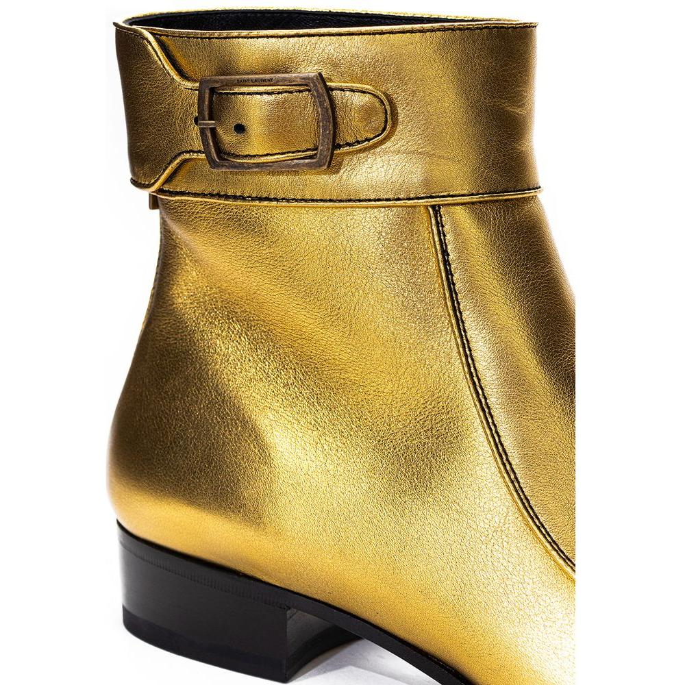 Saint Laurent Gold Leather Boot Saint Laurent