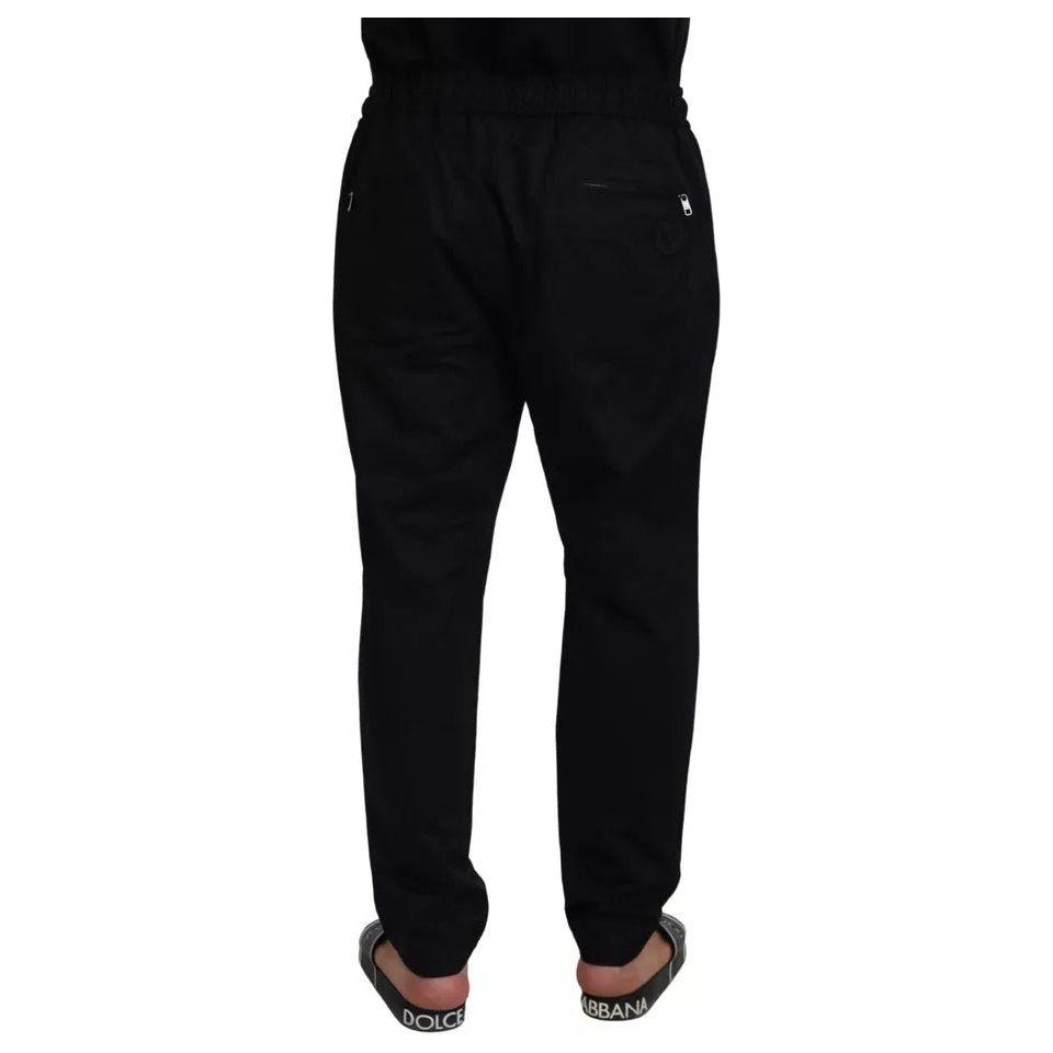 Dolce & Gabbana Black Jogging Trouser Cotton Stretch Pants Dolce & Gabbana