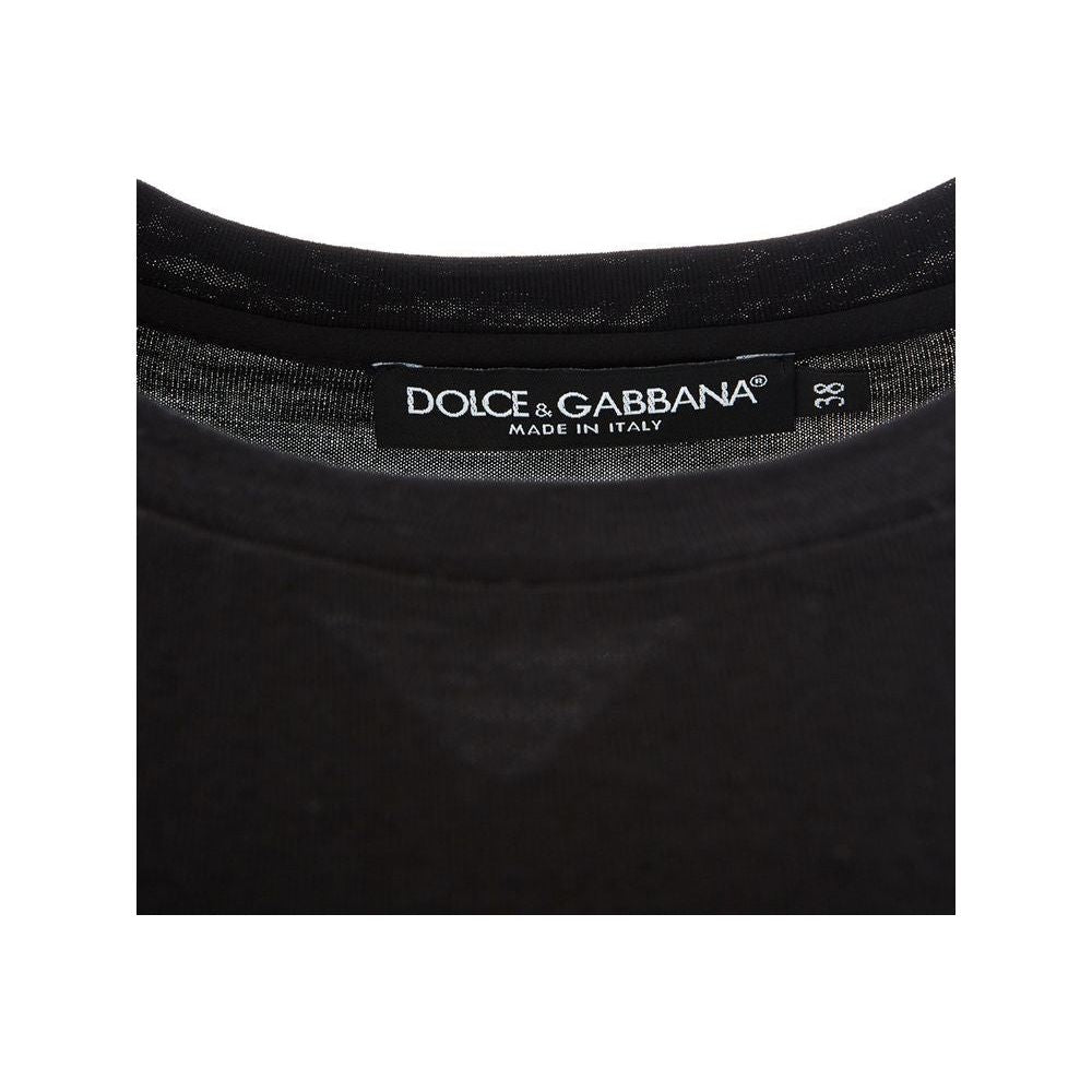 Dolce & Gabbana Black Cotton Tops & T-Shirt Dolce & Gabbana