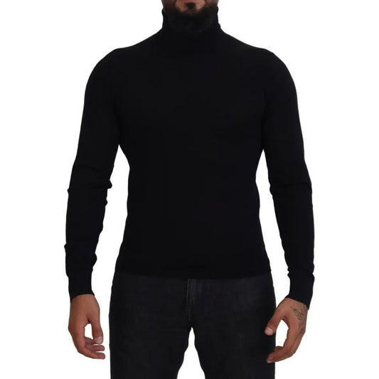 Dolce & Gabbana Black Cashmere Turtleneck Pullover Sweater Dolce & Gabbana