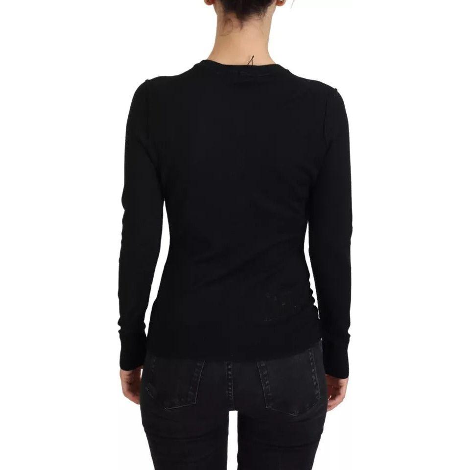 Dolce & Gabbana Black Long Sleeve Blouse Sweater Dolce & Gabbana