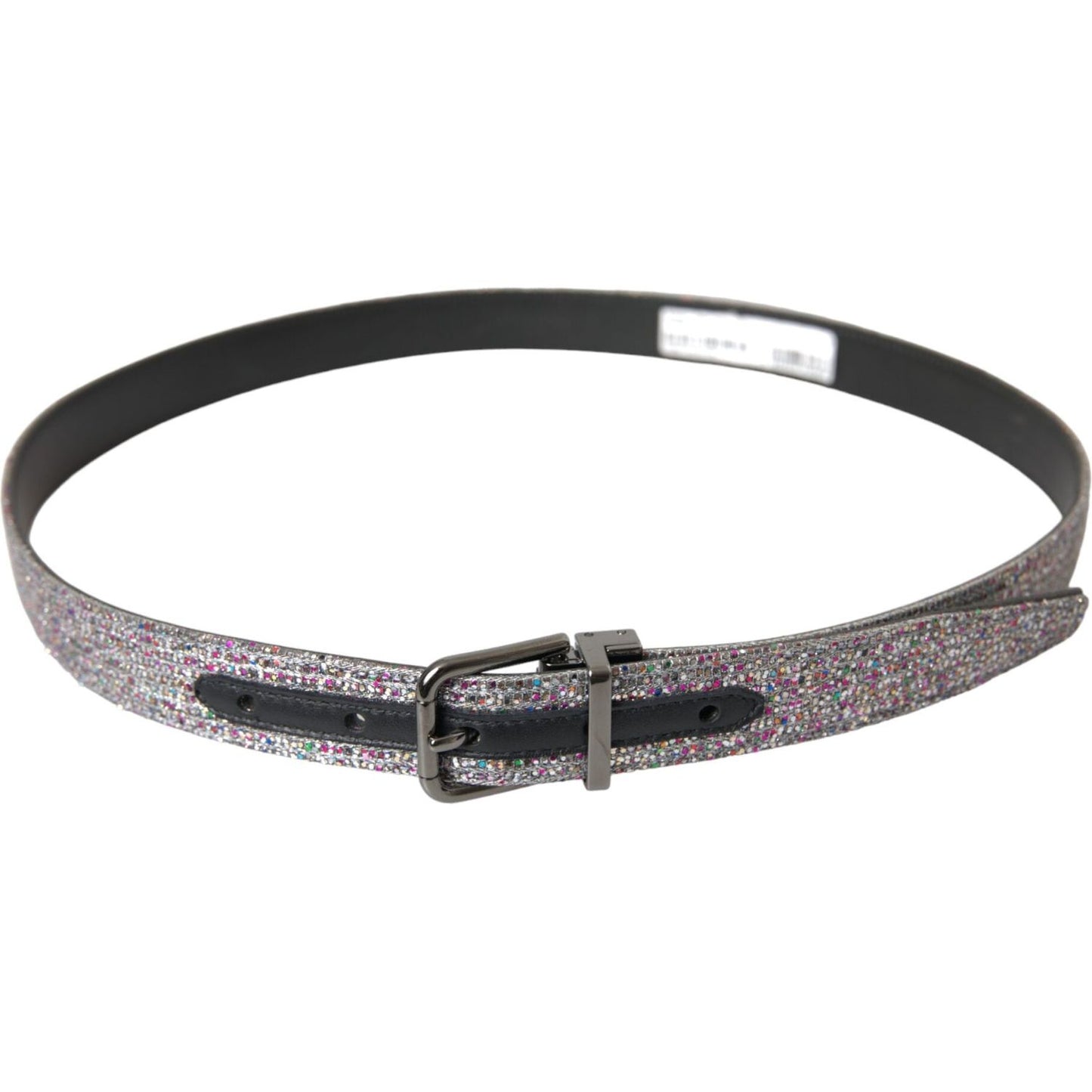 Dolce & Gabbana Multicolor Embellished Silver Metal Buckle Belt Dolce & Gabbana